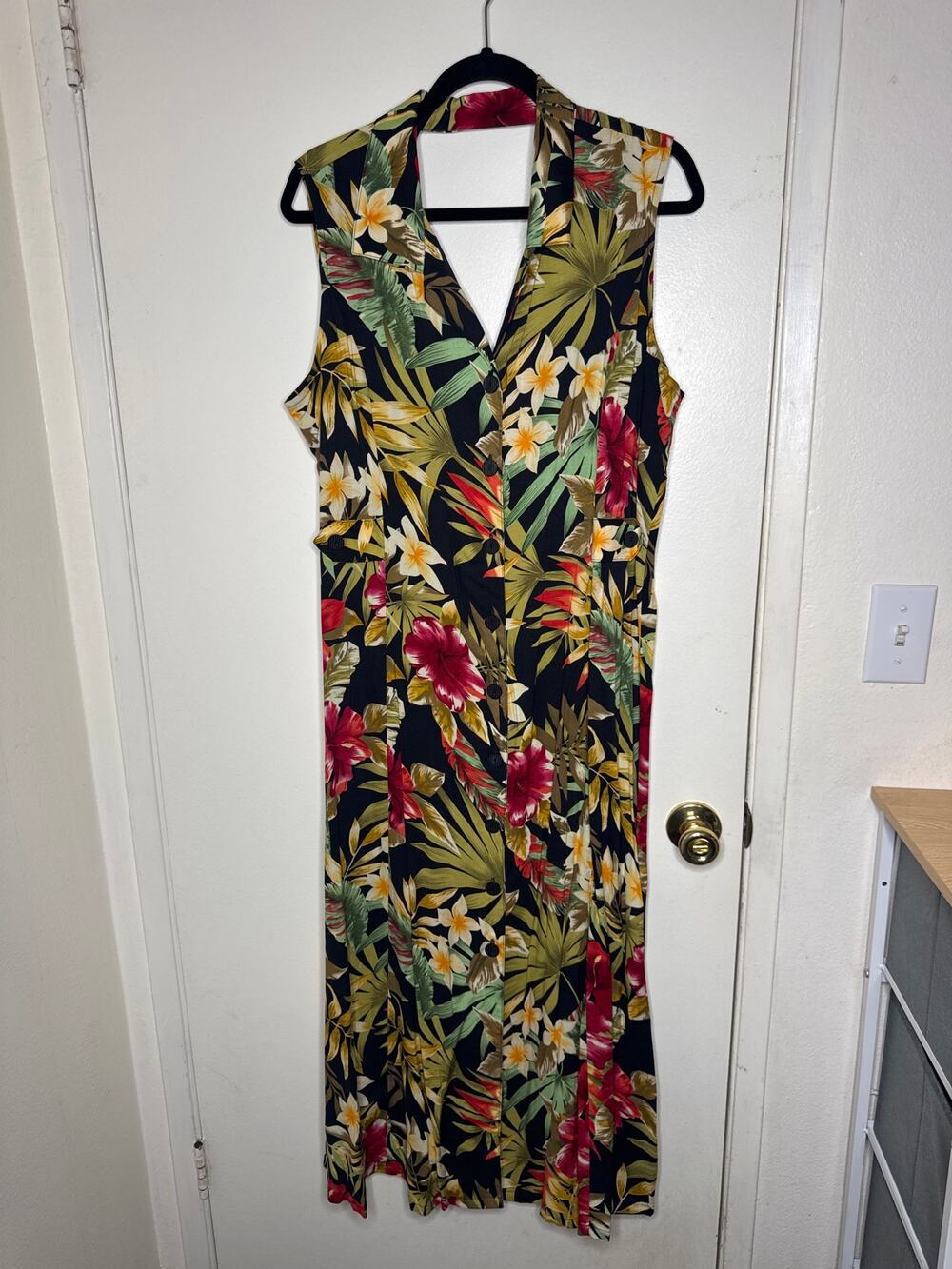 Vintage White Stag tropical summer vacation maxi dress 16/18